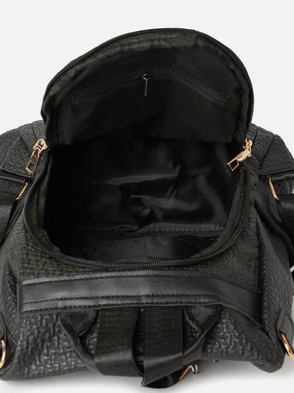 TEXTURED BLACK BACKPACK