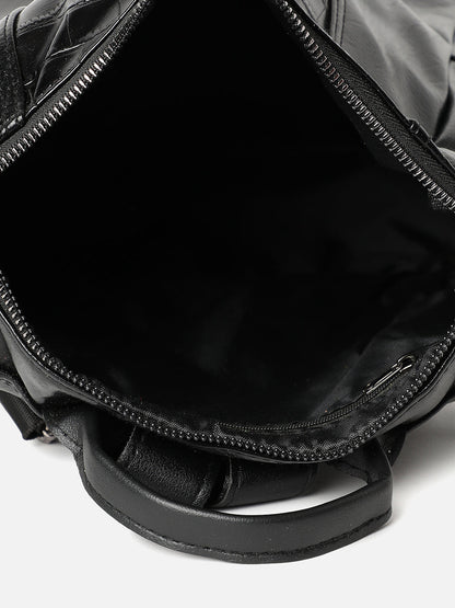 TEXTURED BLACK BACKPACK