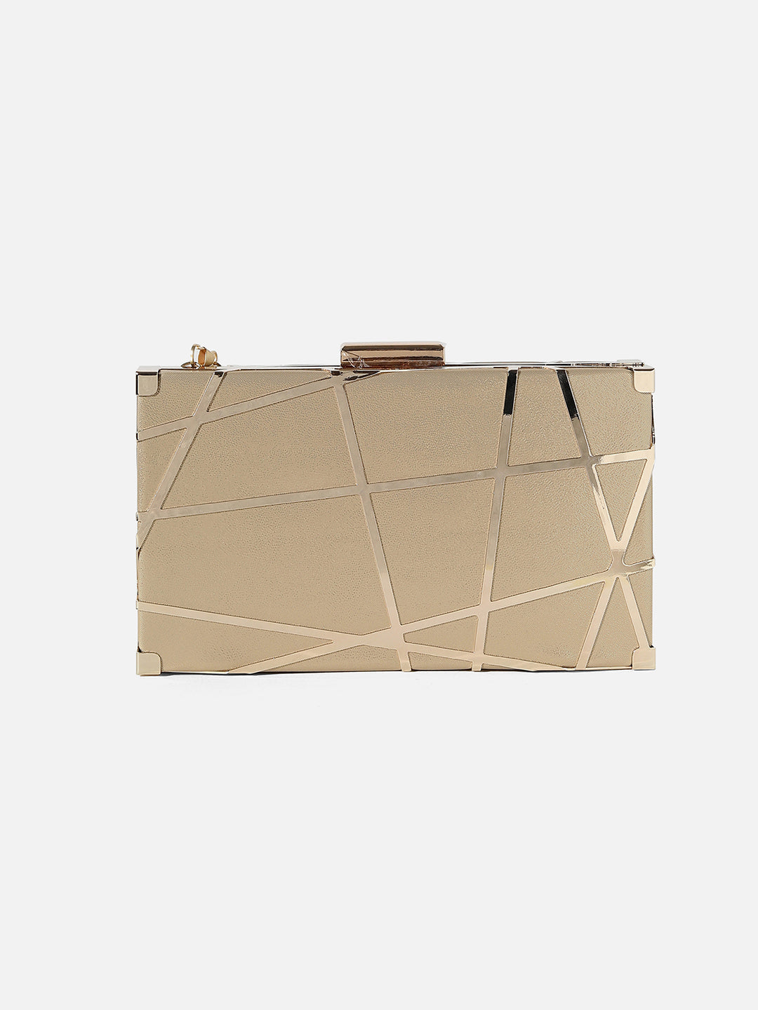 Gold Textured Vegan Leather Clutch