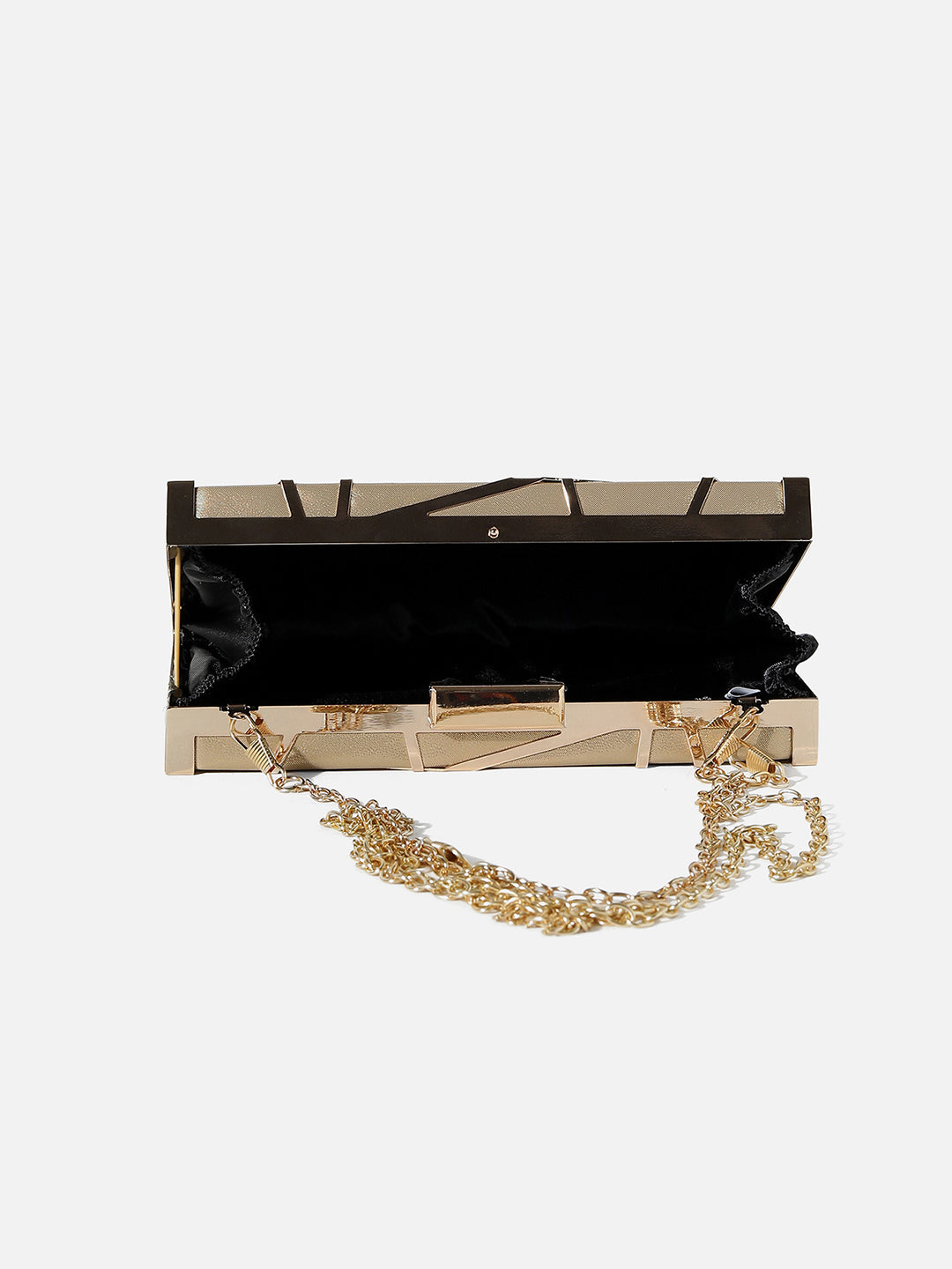 GOLD TEXTURED VEGAN LEATHER CLUTCH
