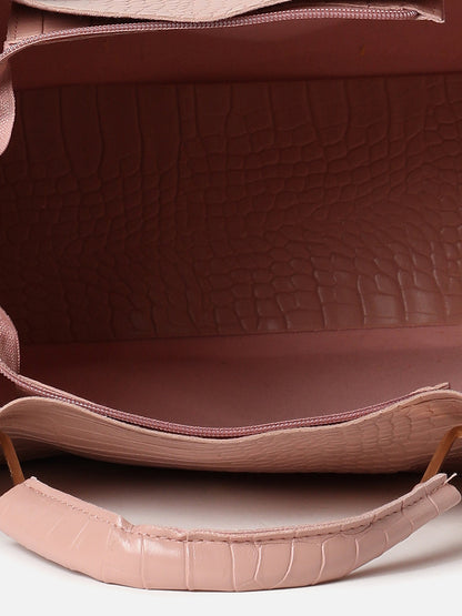 Scale Peach Pink Handbag Set