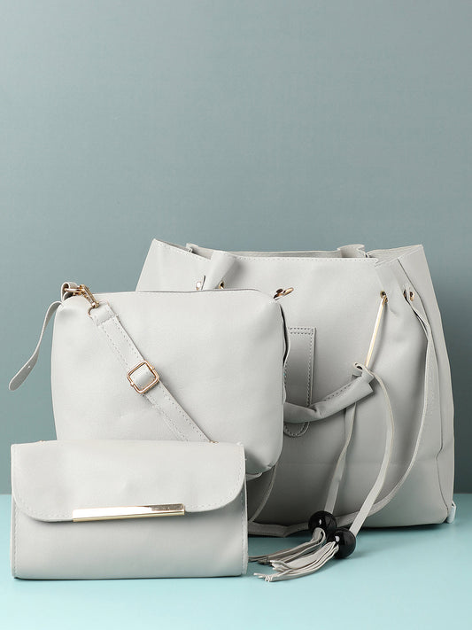 White Wonder White Handbag With Pouch Set
