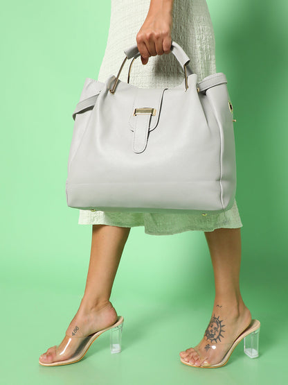 White Wonder White Handbag With Pouch Set