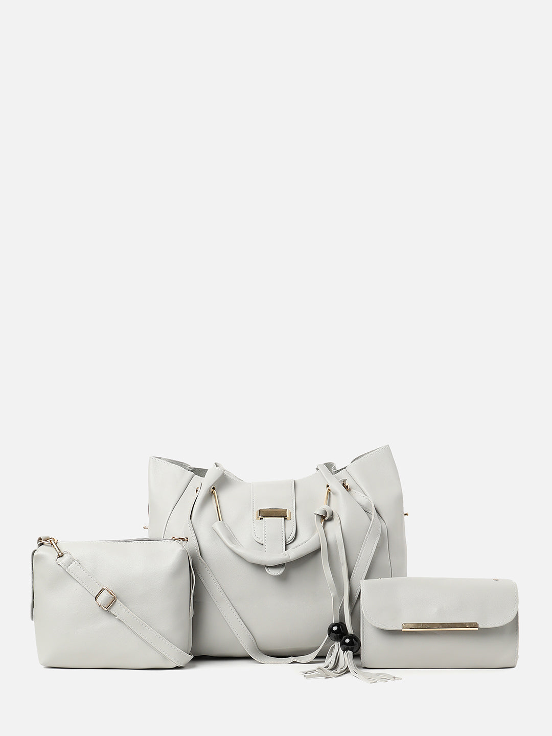 White Wonder White Handbag With Pouch Set