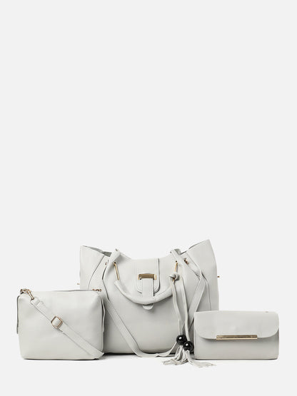 White Wonder White Handbag With Pouch Set
