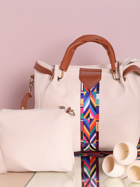 Bianca White Handbag & Pouch