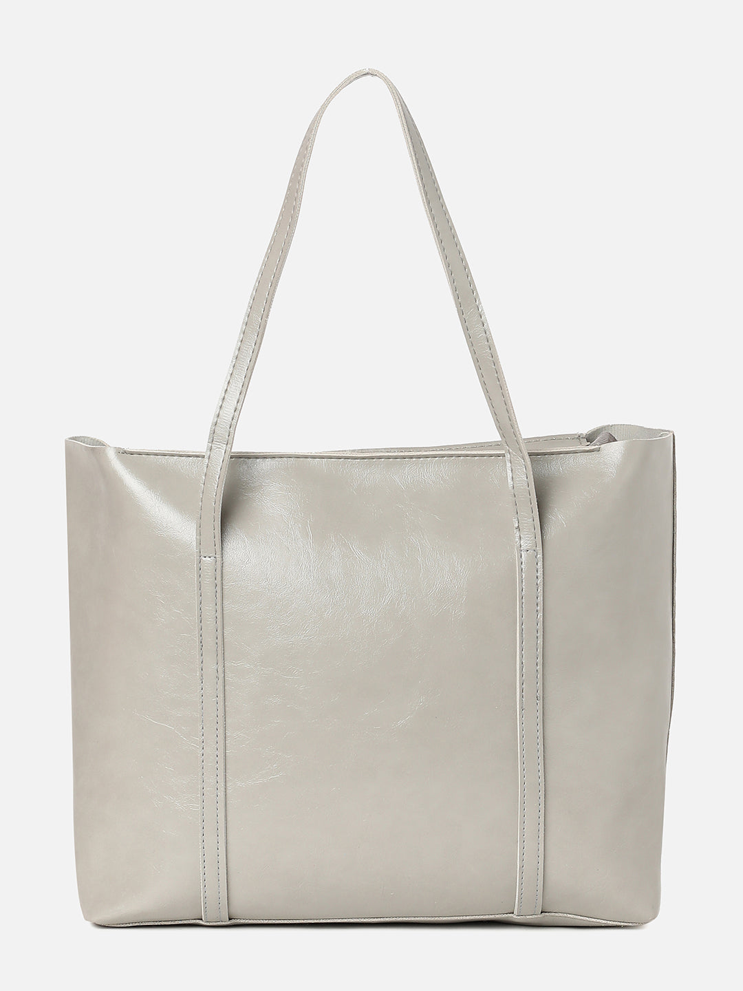 Beatrice Grey Tote Bag With Pouch Set