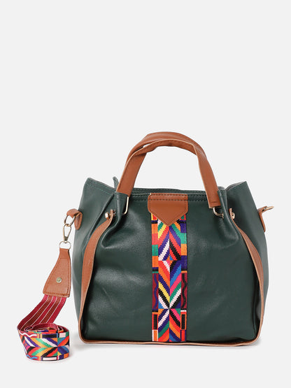 Bianca Green Handbag & Pouch Set