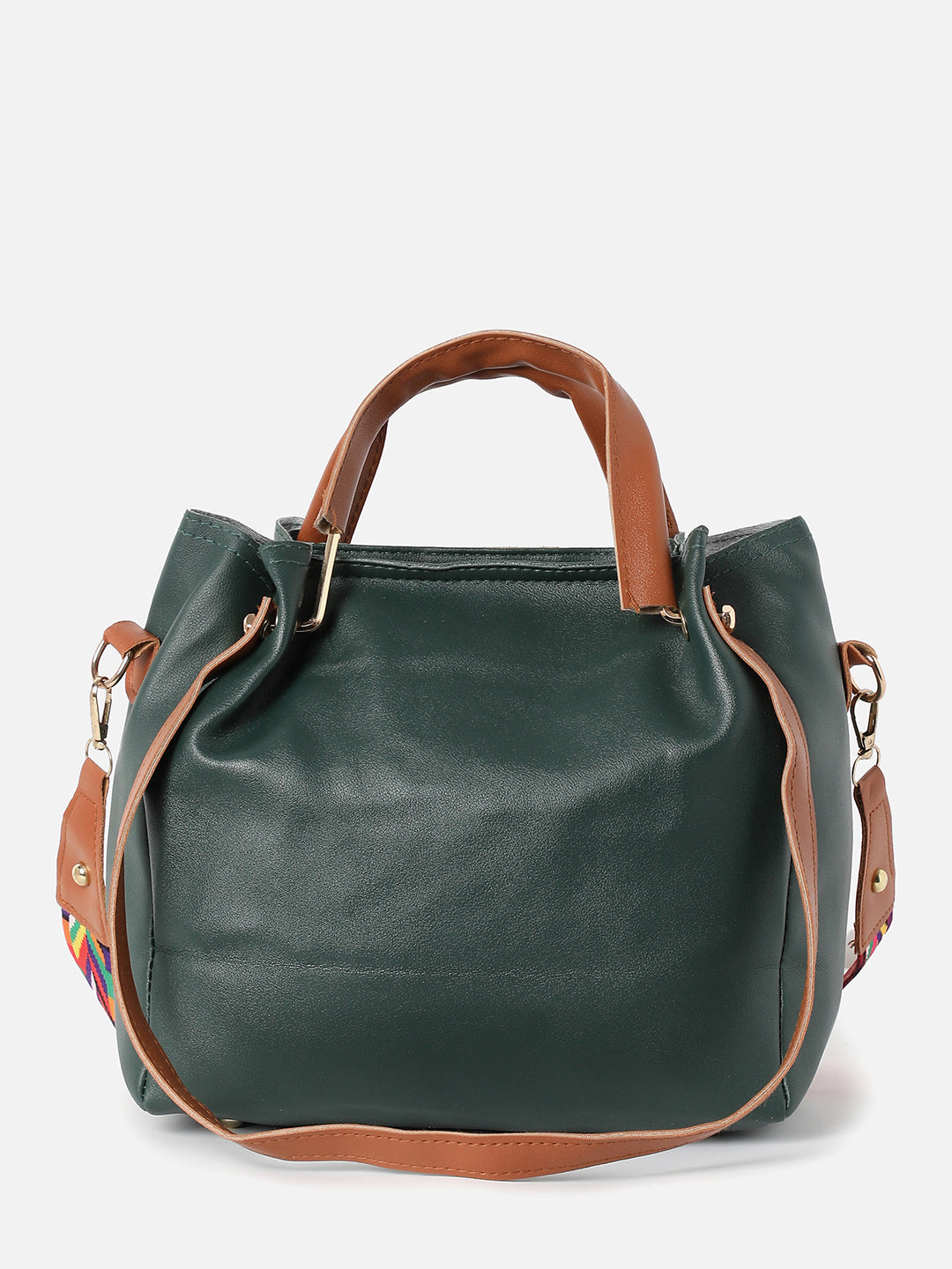 Bianca Green Handbag & Pouch Set