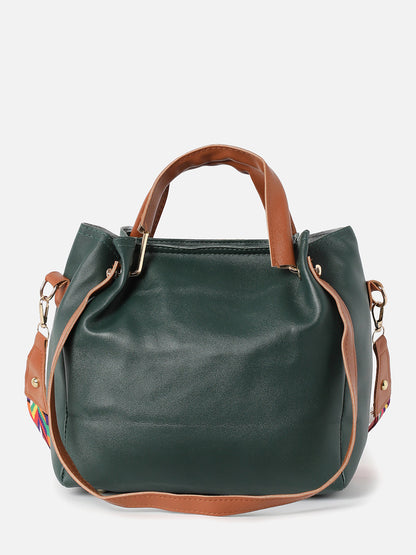 Bianca Green Handbag & Pouch Set