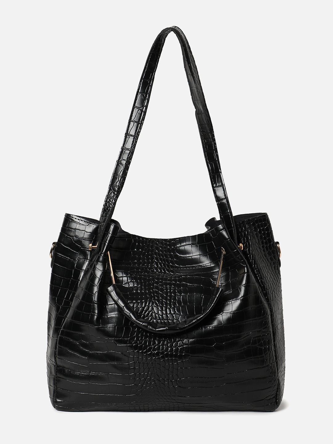 Mabel Black HandBag With Pouch Set