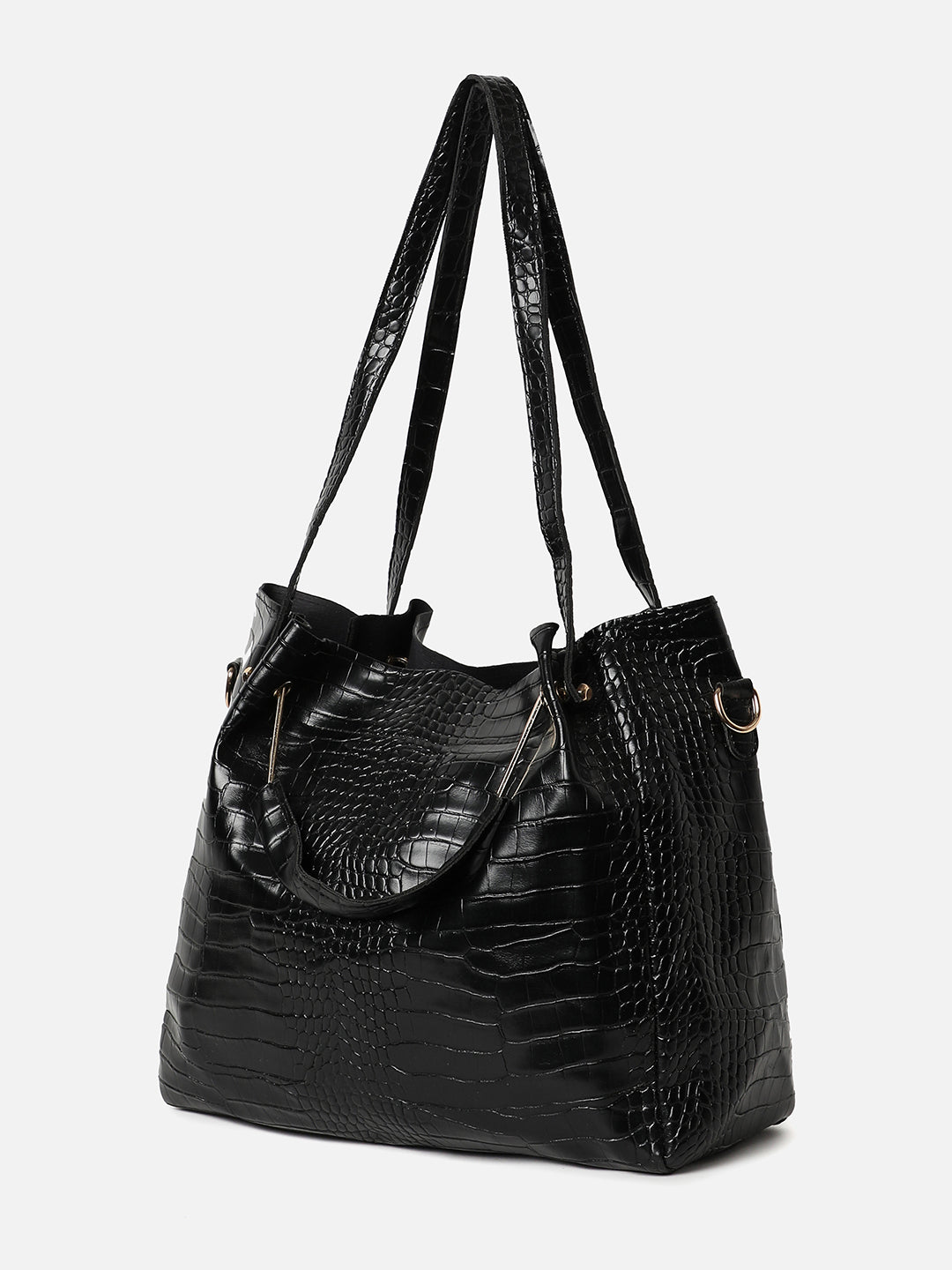 Mabel Black HandBag With Pouch Set
