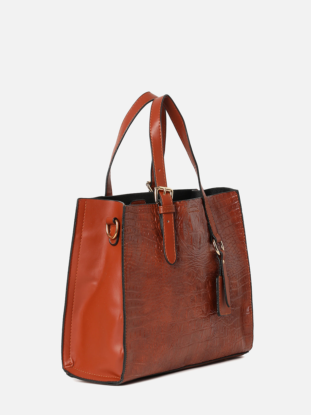 Scaly Sensation Brown Tote Bag With Pouch Set