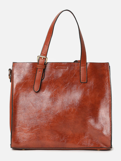 Scaly Sensation Brown Tote Bag With Pouch Set