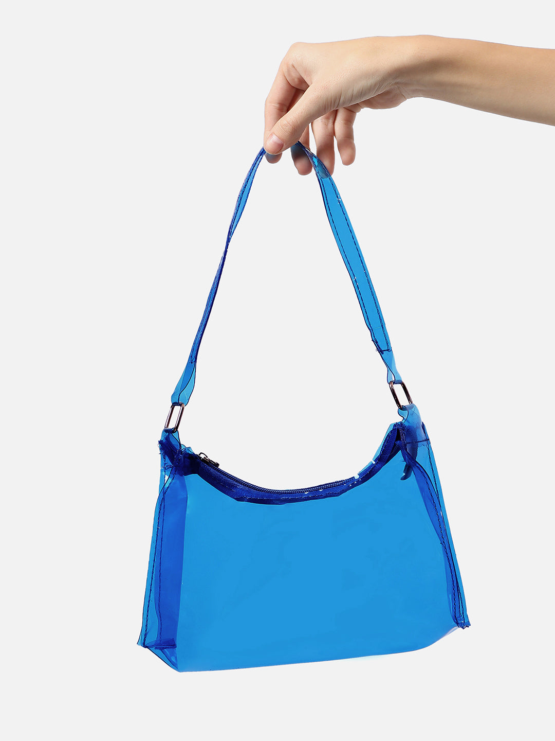 NEON BLUE TRANDPARENT SHOULDER BAG
