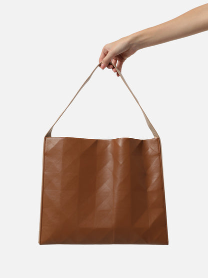 SOLID BROWN TOTE BAG