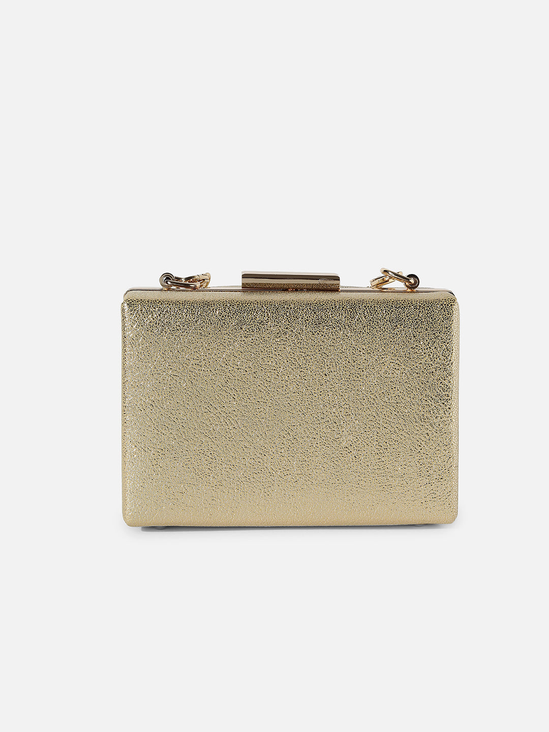 Gold Solid Vegan Leather Clutch