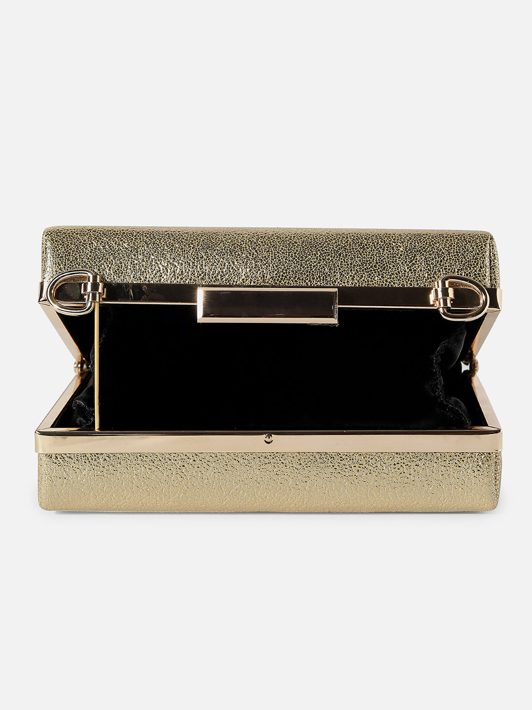 GOLD SOLID VEGAN LEATHER CLUTCH