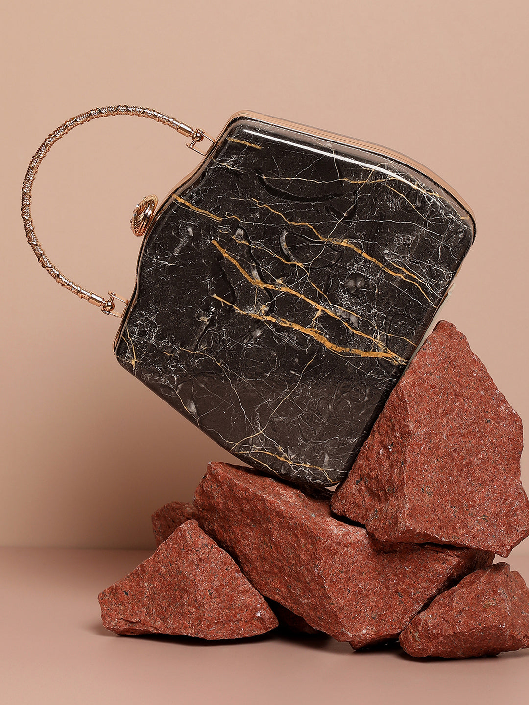 Marble Maven Brown Clutch