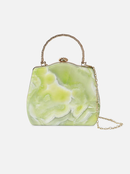 Marble Maven Lime Green Clutch