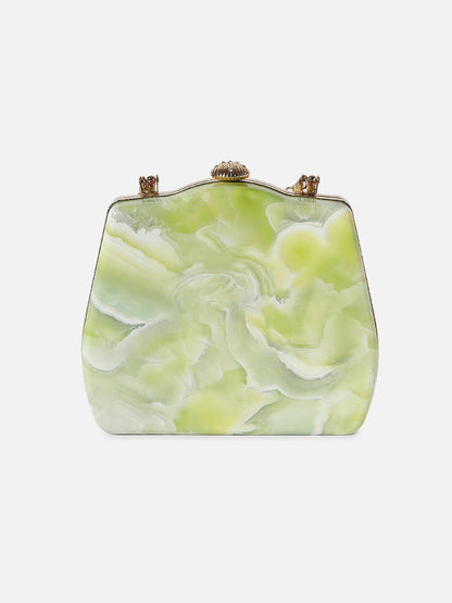 Marble Maven Lime Green Clutch