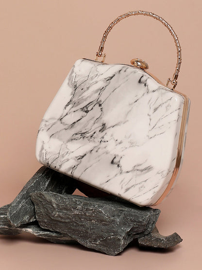 Marble Mavel White Clutch