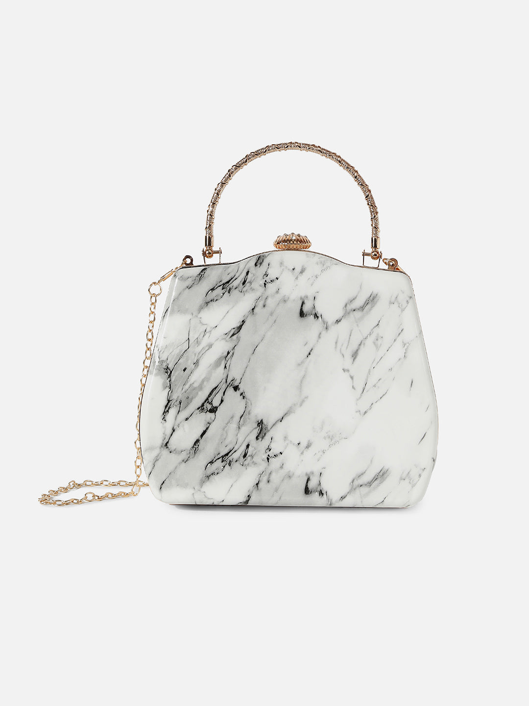 Marble Mavel White Clutch