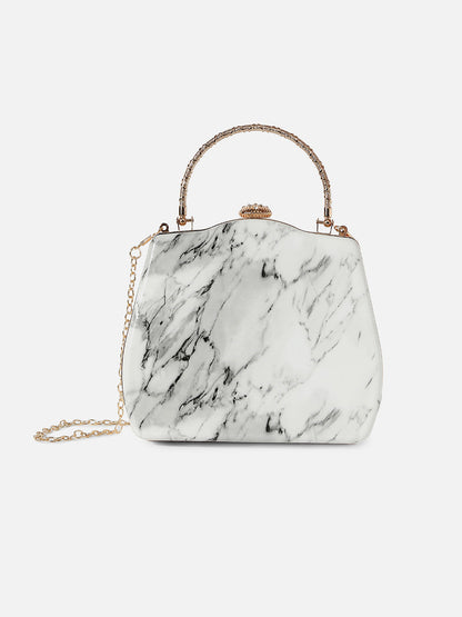 Marble Mavel White Clutch