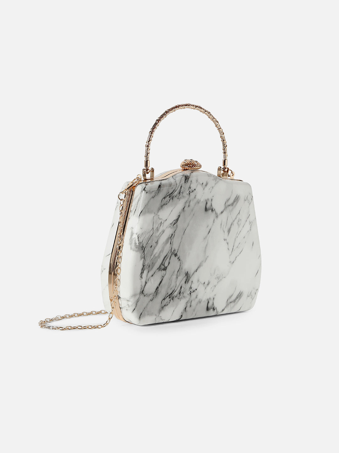 Marble Mavel White Clutch