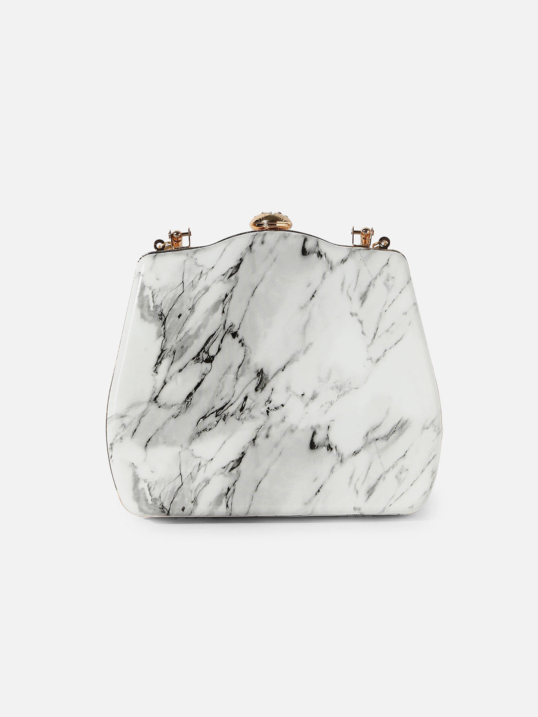 Marble Mavel White Clutch