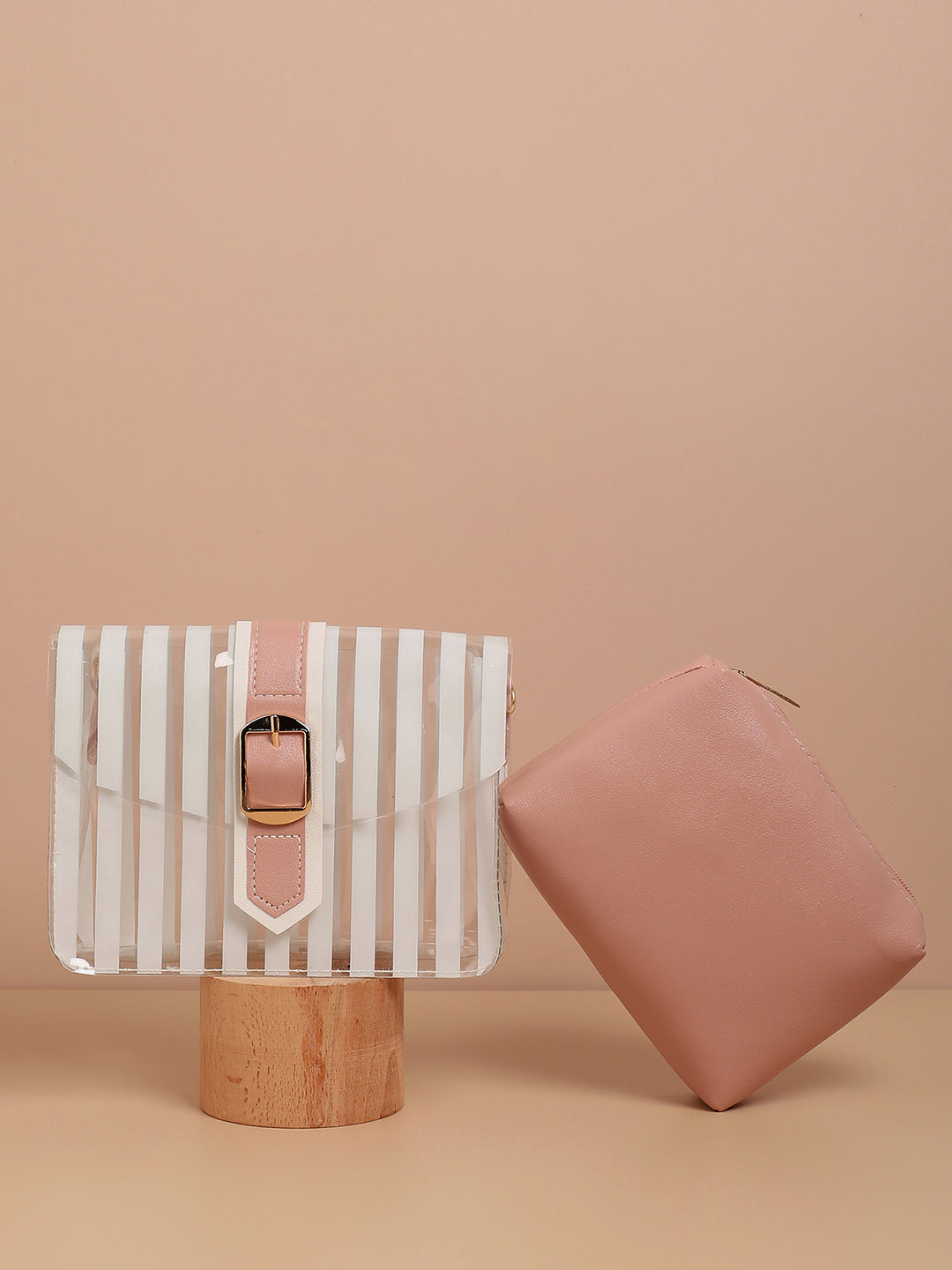 Wynne Pink & White Cross Body Bag