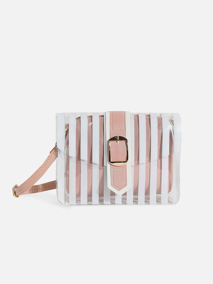 Wynne Pink & White Cross Body Bag