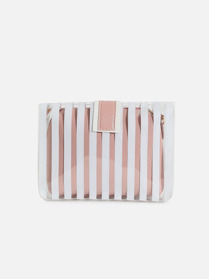 Wynne Pink & White Cross Body Bag