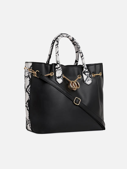 Stella Black HandBag With Pouch Set