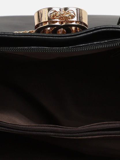 Stella Black HandBag With Pouch Set