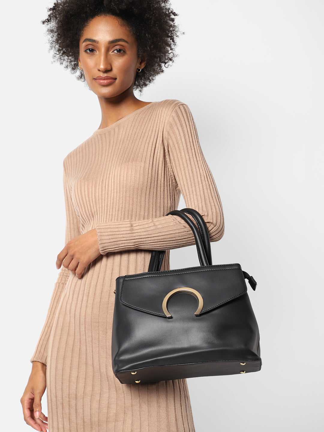 Esme Black Handbag With Pouch & Wallet Set