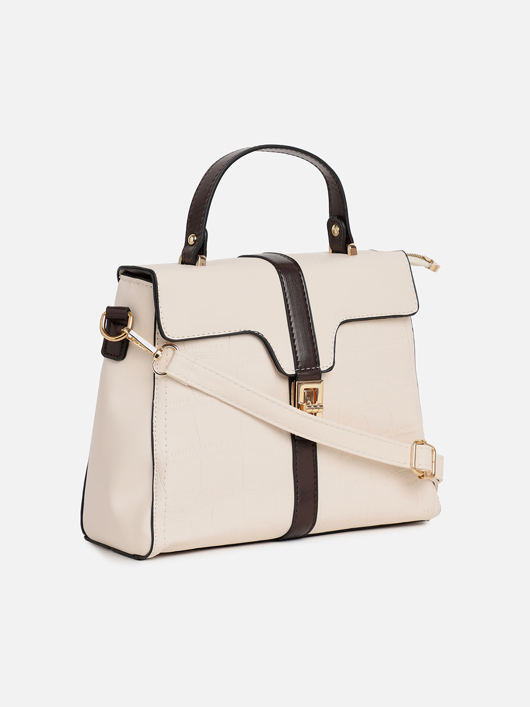 Cara White Handbag With Pouch