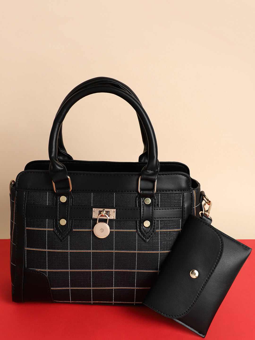 Noir Black Handbag With Pouch