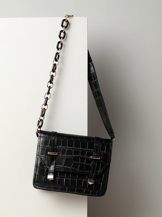 Leigh Black Cross Body Bag