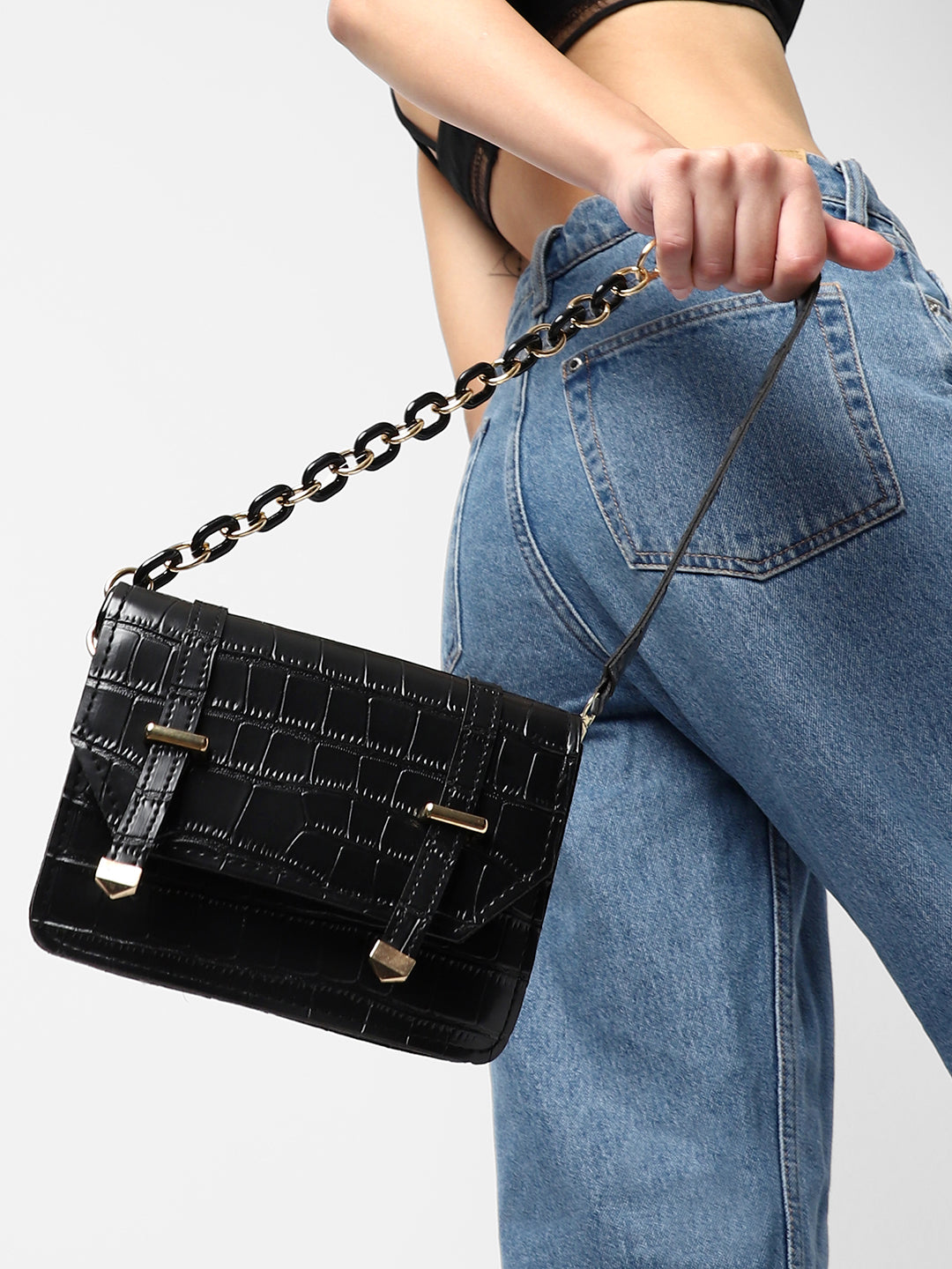 Leigh Black Cross Body Bag