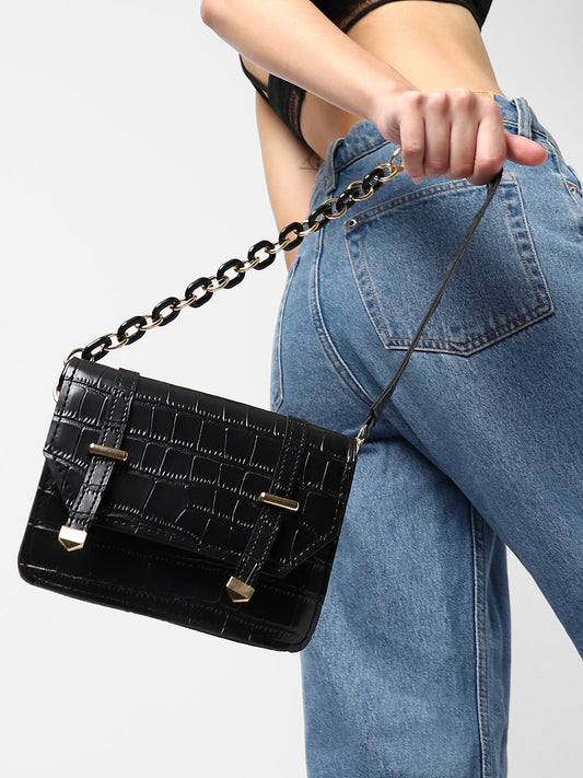 Leigh Black Cross Body Bag