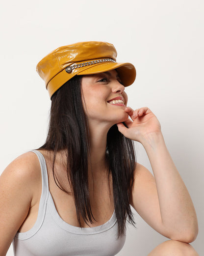 Solid Yellow Beret Cap