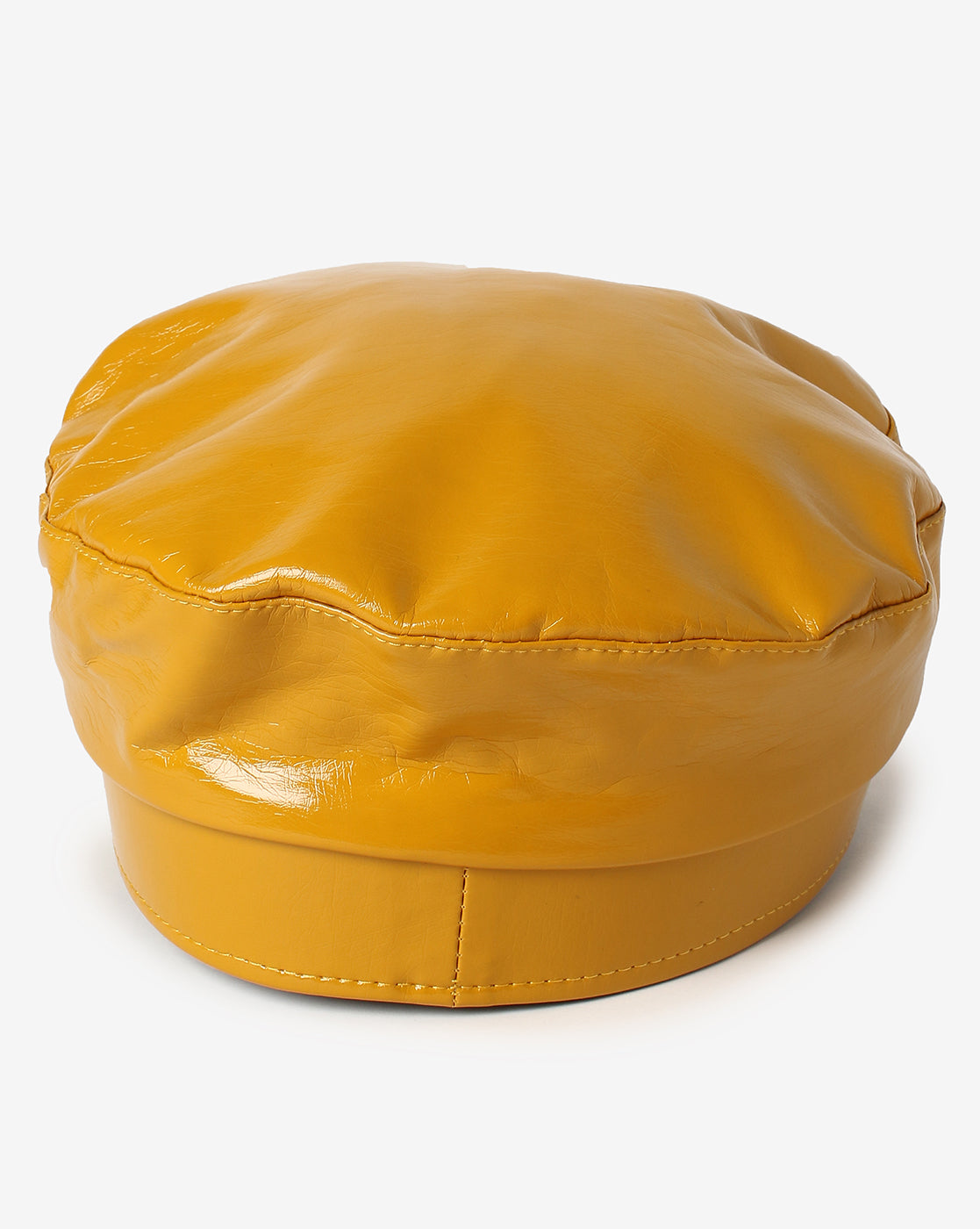 WOMEN SOLID YELLOW BERET CAP