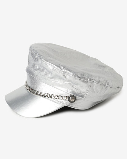 Gray Shimmer Breton Cap