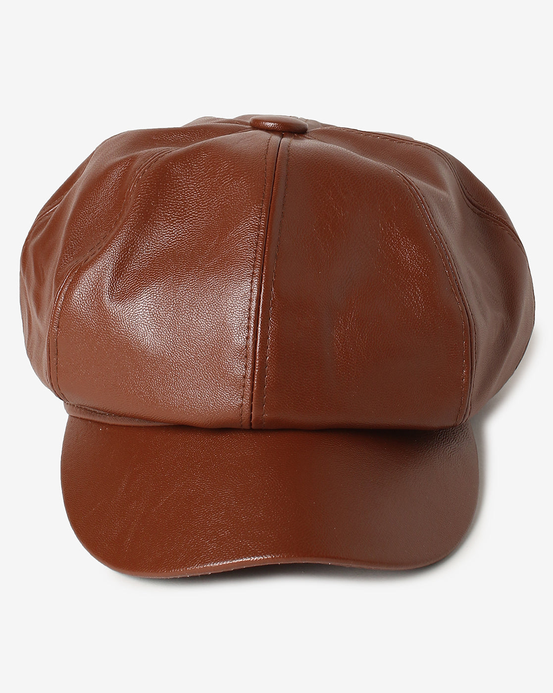 Brown Solid Newsboy Cap