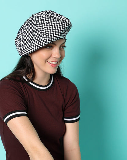 Black & White Checked Hat