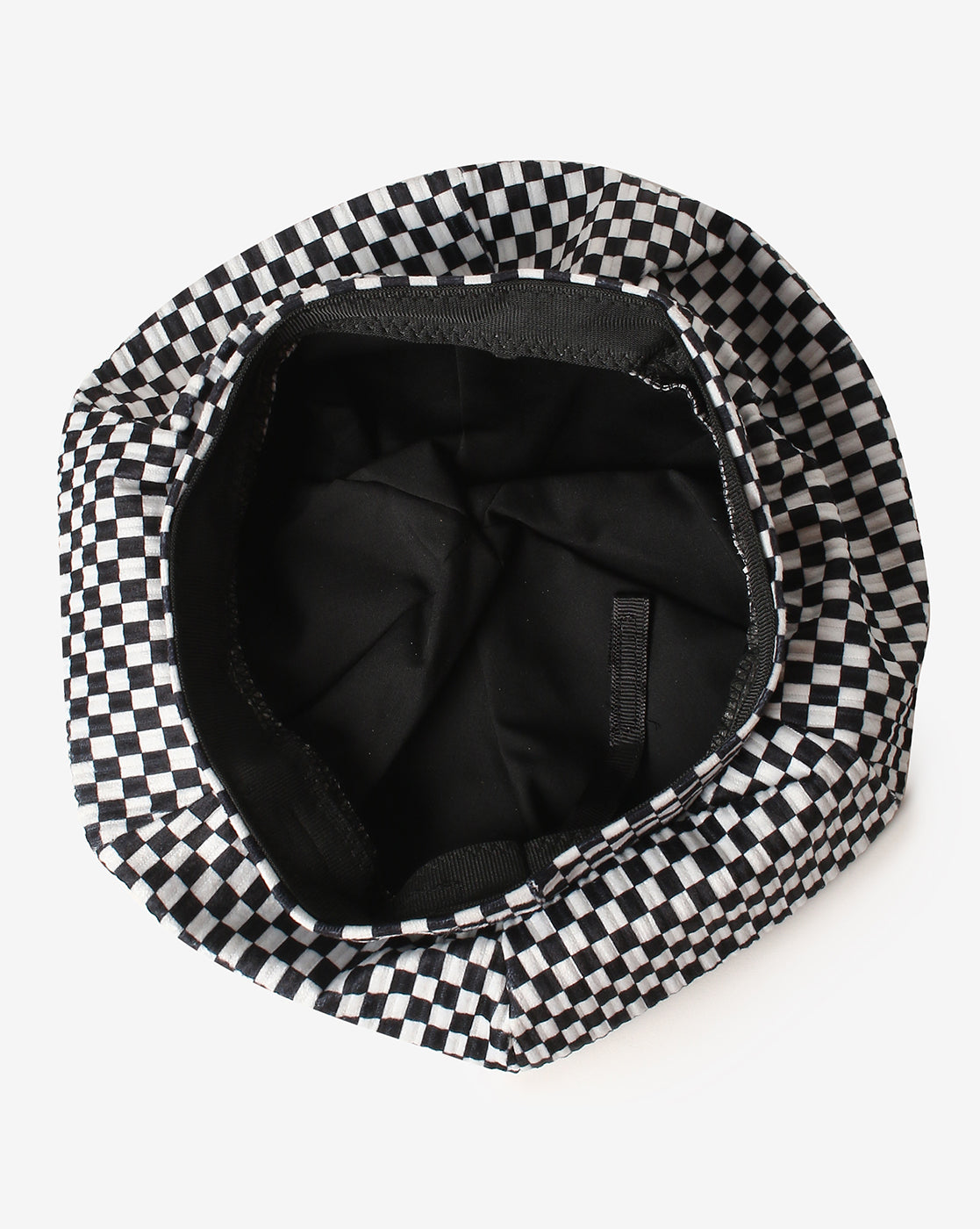 WOMEN BLACK & WHITE CHECKED HAT