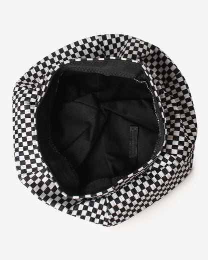 WOMEN BLACK & WHITE CHECKED HAT