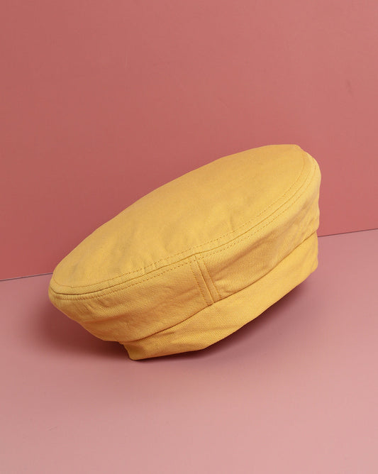 Solid Yellow Beret Cap