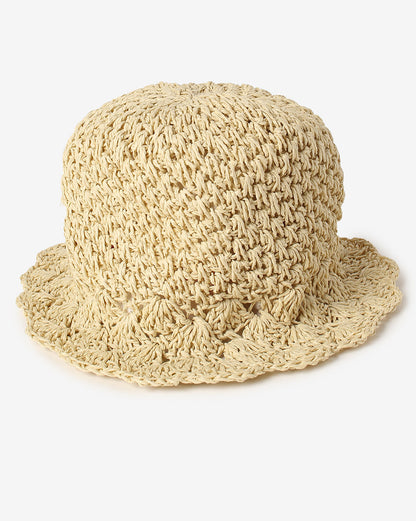 Beige Textured Bucket Hat